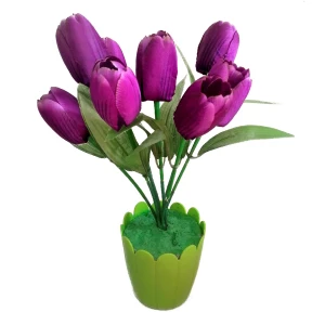 Фотография Букет искусственных тюльпанов в горшке 640 32см