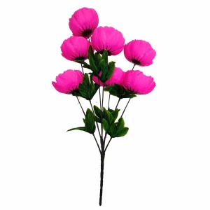 Картинка Ярко розовый букет пионовидных роз на 7 голов 61см 417-869