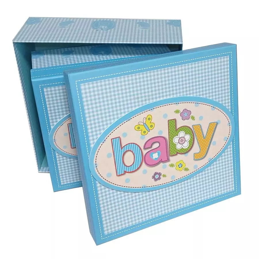 Набор 3 подарочных коробок Baby голубая фото 2