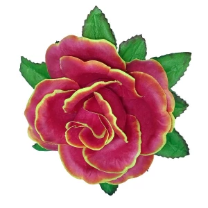 Купить  Головка розы с листом 5сл 17см 1-1-2 466АБВ-л084-204-191-172 1/14