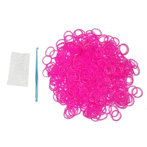Фото Резинки для плет. Wave White+Pink 500-550 шт + крючок + 10 клипс