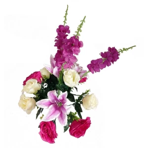Заказываем в Великих Луках Букет 3 лилии, 12 роз и 3 ванды (люпины) 65см