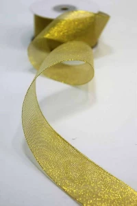 Фотка Лента Парча с блеском Золотой 2,5см x 25ярд 55725/G