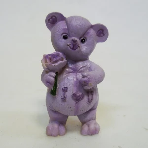 Картинка Фигурка Мишка фиолетовый с розочкой 3278 6,5см