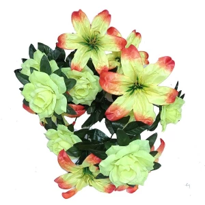 Купить в Норильске Букет лилии с розами 13 голов (2 вида 6+7) 80см 496-814+751