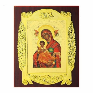 Фотка Икона Божьей Матери золото на подставке 7847