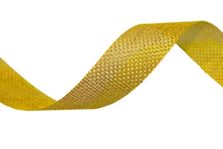 Фотография Лента из искусственного льна Лимонный 2,5см x 25 ярд 000551225/7