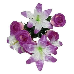 Фотография Композиция с лилиями и розами 10 голов (4+6) 41см 215-511+732