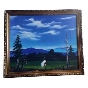 Фото Картина в раме настенная Аисты и горы 67x57см