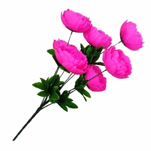 Картинка Ярко розовый букет пионовидных роз на 7 голов 61см 417-869