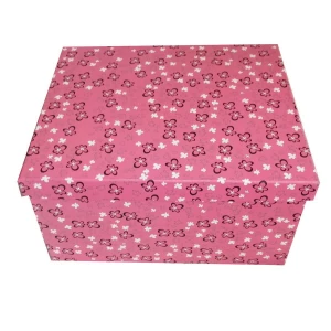 . Продаётся Подарочная коробка Розовая, чёрно-белые цветочки рр-9 28,5х24см