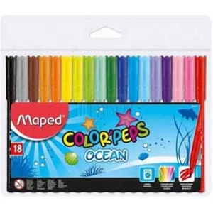 Фото Фломастеры "Maped "Color Peps Ocean" 18 Цв. C Заблок. Пишущим Узлом,Смываемые 845721