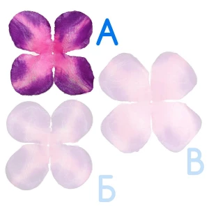 Картинка Заготовка для розы 190-3 Розовая фиол.кант загнут. 4-кон. (x1) 10см 2165шт/кг