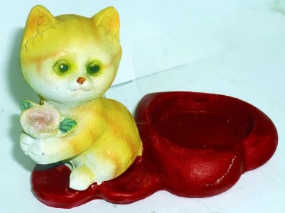 Йошкар-Ола. Продаём Подсвечник Сердце Котёнок с розой 2007 8см