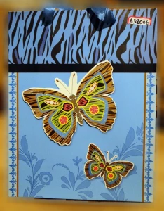 Товар Пакет подарочный Бабочка голубой