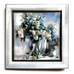 Фотка Магнит "Картина с цветами в рамке" 8х8см