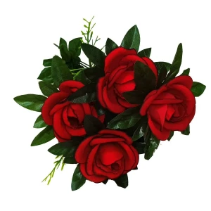 Фотка Цветы бархатных роз 5 голов 40см 553-712