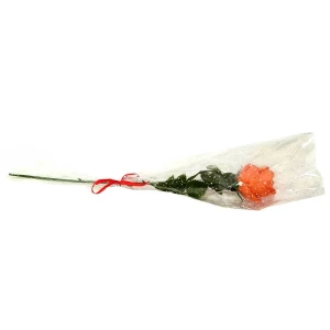 Фотография Роза мыльная оранжевая (подар. упак.) 45см