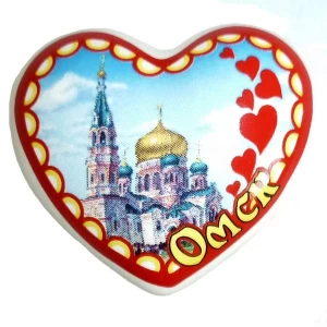 Картинка Магнит-сердце Омск 3,5см