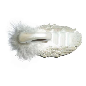 Фотка Сувенир Лебедь серебрянный с пухом 12см