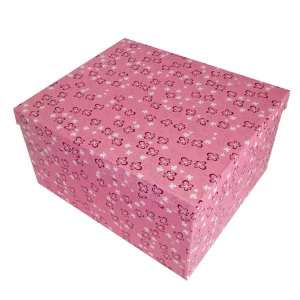 Покупаем с доставкой до Бийска Подарочная коробка Розовая, чёрно-белые цветочки рр-10 30,5х26см