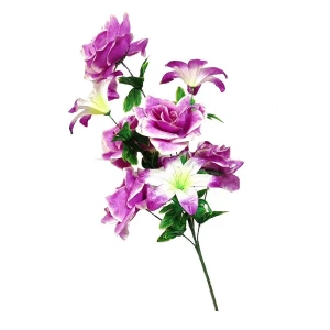 Покупаем с доставкой до в Москве Цветочная композиция с лилиями и розами 9 голов (4+5) 73см 372-512+476