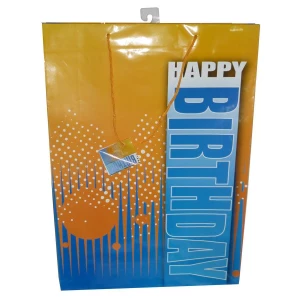 Фотка Пакет п-ный Happy Birthday оранжево-голубого цвета 64365