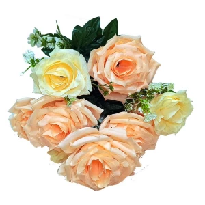 Фотка Букет с розами 9 голов (2 вида 6+3) 54см 611-865+871(009)