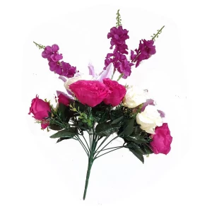 Приобретаем в Москве Букет 3 лилии, 12 роз и 3 ванды (люпины) 65см