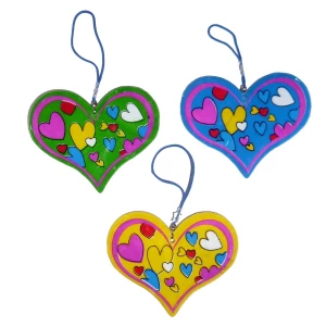Фотка Брелок Сердце (цветные сердечки) 7,5x6см