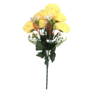 Фотография Букет жёлтых георгинов 7 голов 3 цветочка 55см