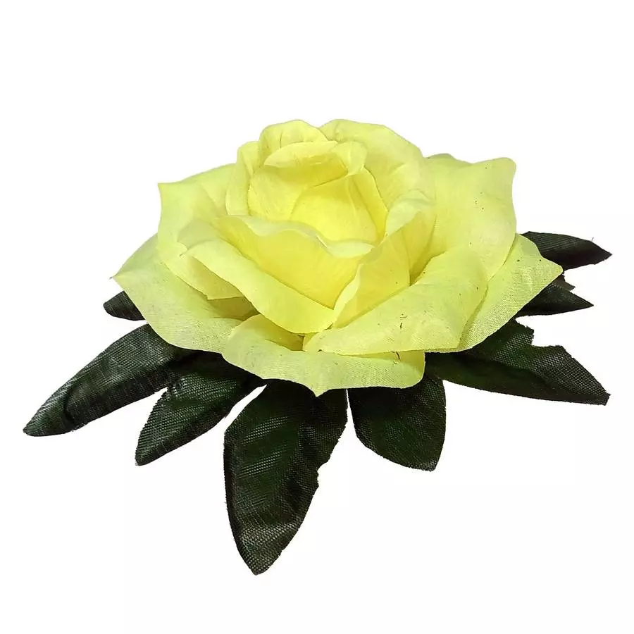 Головка розы Абелина с листом 5сл 18см 1-1-2 445АБВ-л072-198-191-172 1/20 фото 2