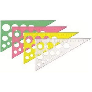 Фотография Треугольник Пластиковый "Стамм" с окружностями прозрачный ТК11