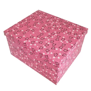 Заказываем в Йошкар-Оле Подарочная коробка Розовая, чёрно-белые цветочки рр-9 28,5х24см
