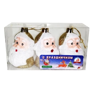 Покупаем по Норильску Набор ёлочных игрушек "Дед Мороз" (3 шт) 4x7см SD-249