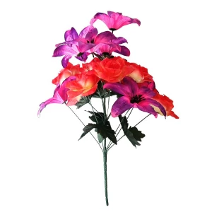 Приобретаем в Москве Букет лилии с розами 15 голов (2 вида 7+8) 59см 361-558+528