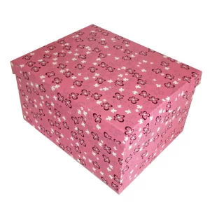Приобретаем по Великим Лукам Подарочная коробка Розовая, чёрно-белые цветочки рр-7 24,5х20см