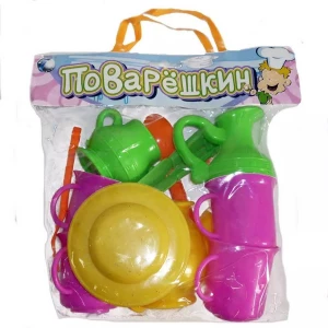 Фото Набор цветной посуды в пакете Поварёшкин АВ09