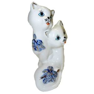 Покупаем по Йошкар-Оле Пара белых кошек с голубыми цветами 12,5см 3481 АВ34129