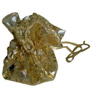 Картинка Мешочек из органзы Golden с позолотой 4163 D-25см (собранный 8см)