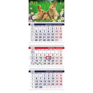 Фотография Календарь Настенный 3-Блочный 2023 "Год Кролика" + Бегунок 3Кв3гр3_27151