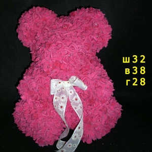 Товар Мишка из розовых роз 32x38см