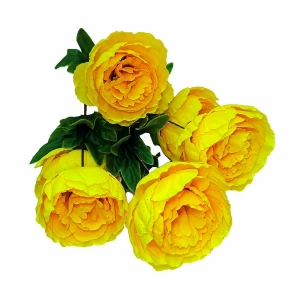 Товар Искусственный букет из желтой розы на 7 голов 61см 417-868