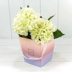 Фото Коробка для цветов Ваза с ручками "Flowers" Градиент Розовый/Сиреневый 720118/10