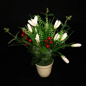 Фото Букет искусственных цветов в горшке 504