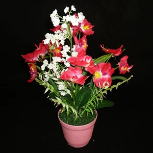 Фото Букет искусственных цветов в горшке 524