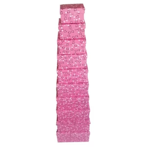 Покупаем по Норильску Набор 10 подарочных коробок Розовая, чёрно-белые цветочки