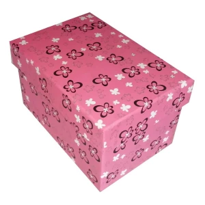 Заказываем в Бийске Подарочная коробка Розовая, чёрно-белые цветочки рр-2 14,5х10см