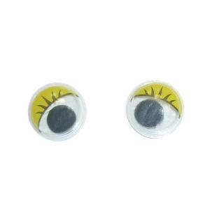 Фотография Пара круглых глаз (с клеем) бегающий зрачок D-12мм Yellow