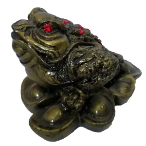 Приобретаем в Великих Луках Сувенир жаба золотая с монетами на подставке 5x8см